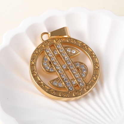 24K gold-plated stainless steel pendant, non-allergenic and non-fading-JinBaoJewerly