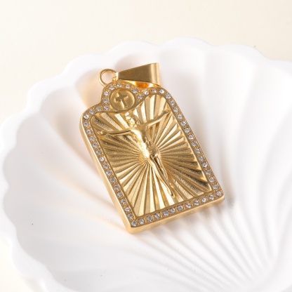 24K gold-plated stainless steel pendant, non-allergenic and non-fading-JinBaoJewerly