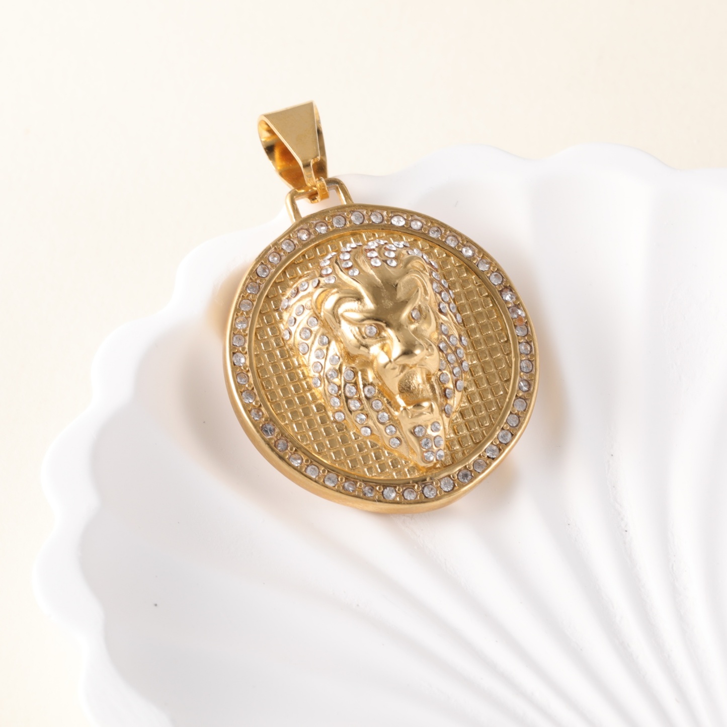 24K gold-plated stainless steel pendant, non-allergenic and non-fading-JinBaoJewerly