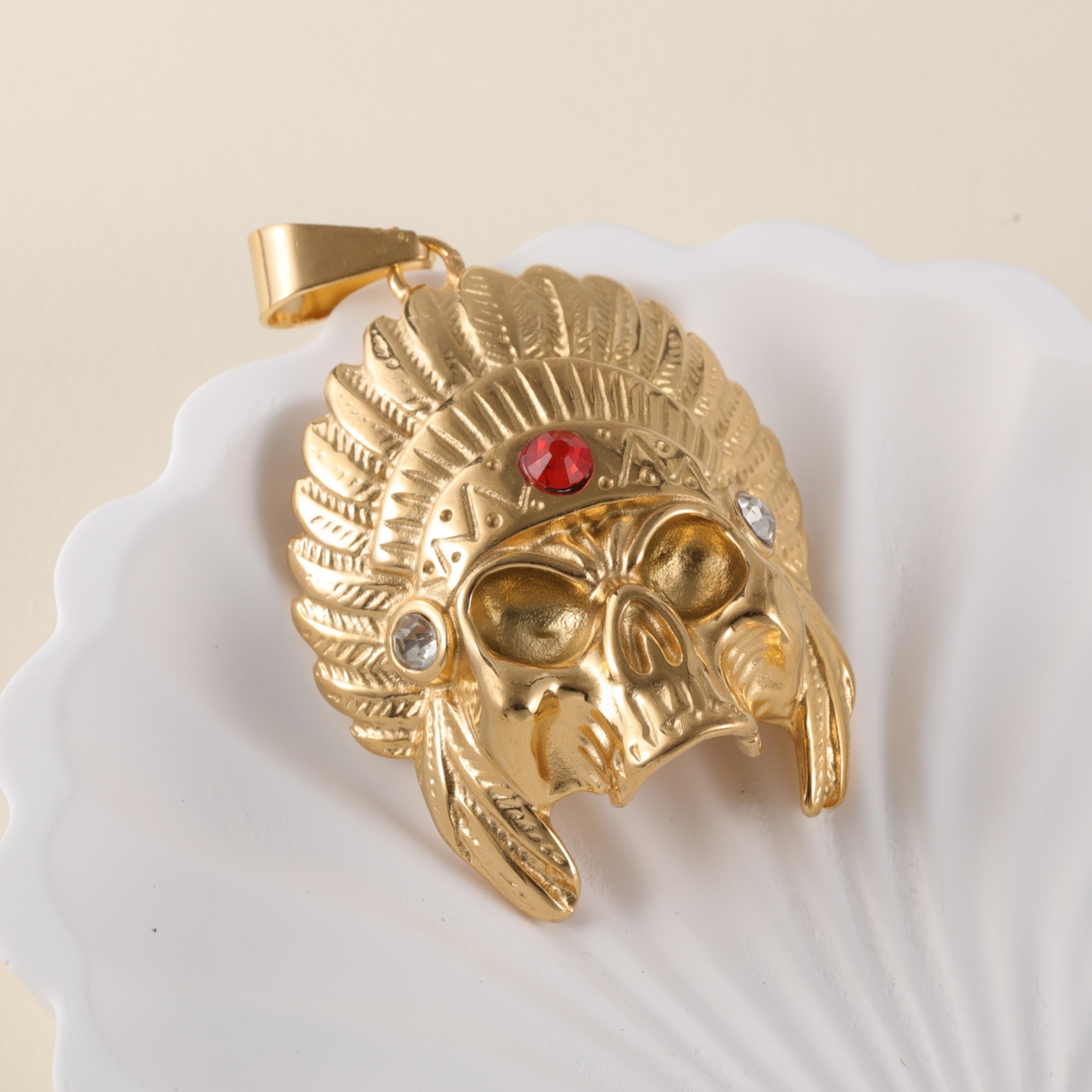 24K gold-plated stainless steel pendant, non-allergenic and non-fading-JinBaoJewerly