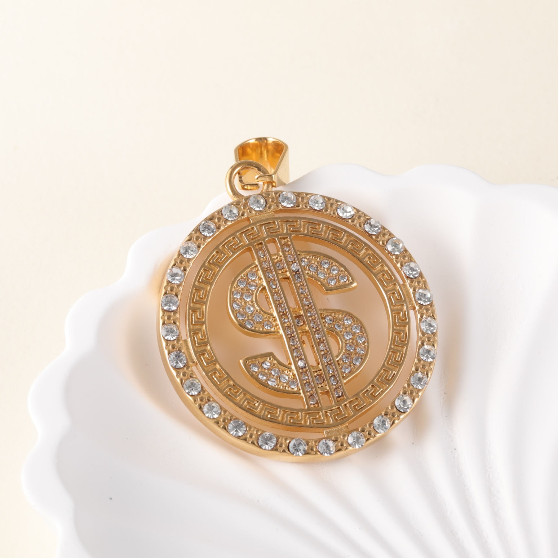 24K gold-plated stainless steel pendant, non-allergenic and non-fading-JinBaoJewerly