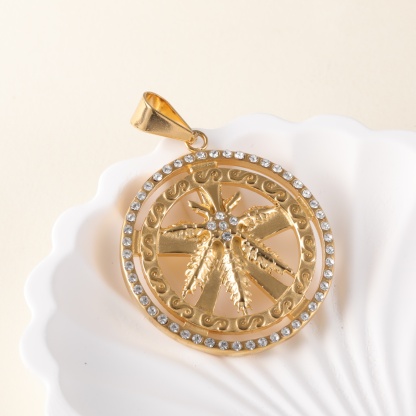 24K gold-plated stainless steel pendant, non-allergenic and non-fading-JinBaoJewerly