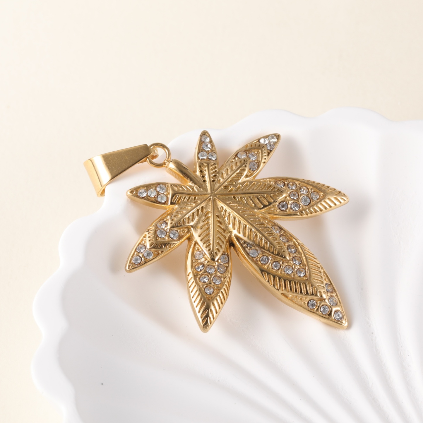 24K gold-plated stainless steel pendant, non-allergenic and non-fading-JinBaoJewerly