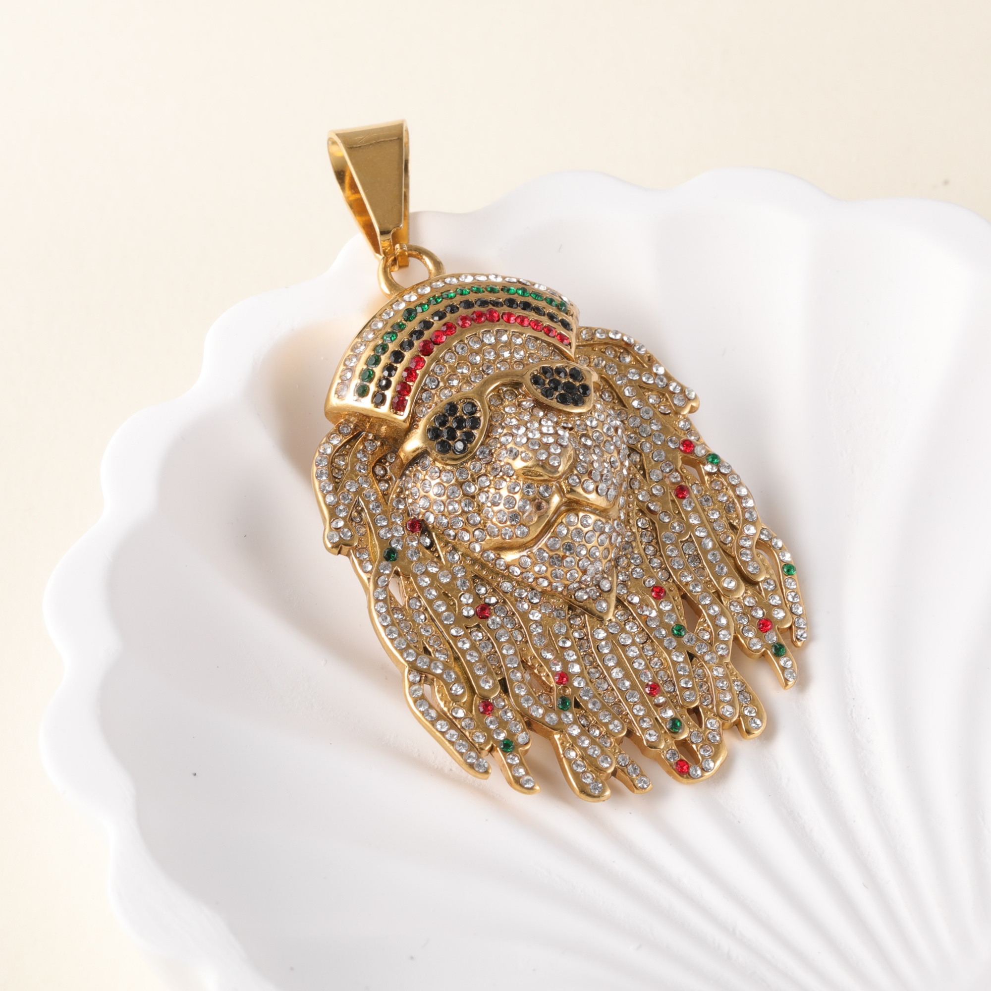 24K gold-plated stainless steel pendant, non-allergenic and non-fading-JinBaoJewerly