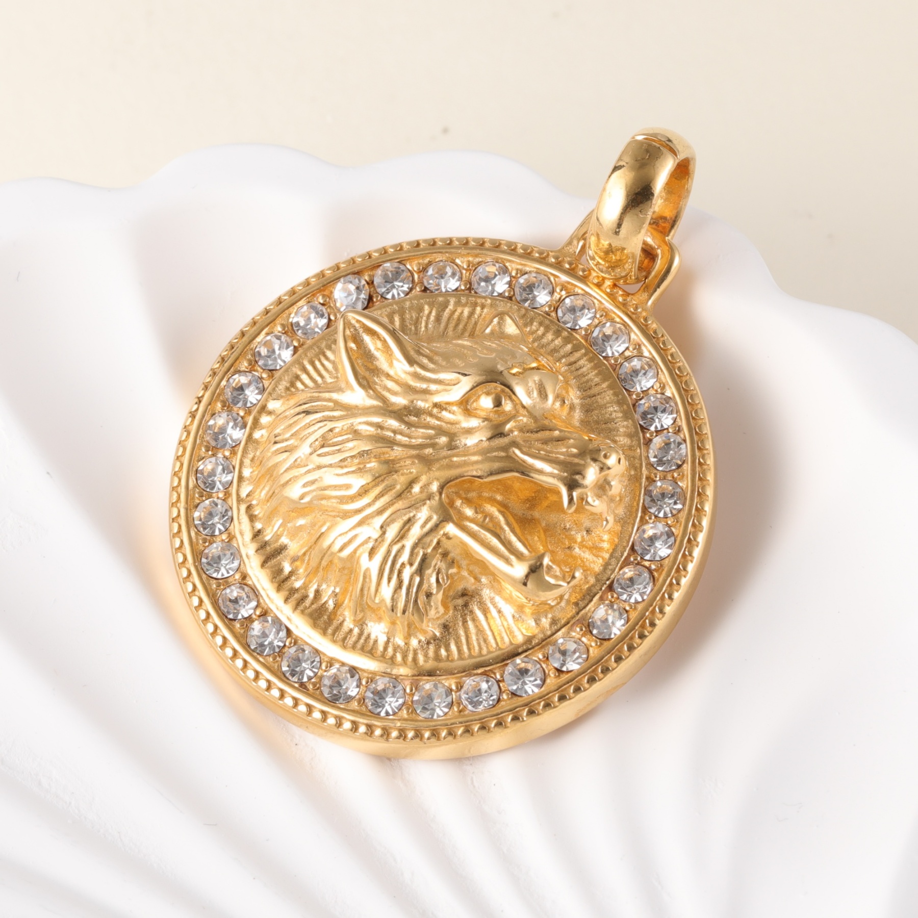 24K gold-plated stainless steel pendant, non-allergenic and non-fading-JinBaoJewerly