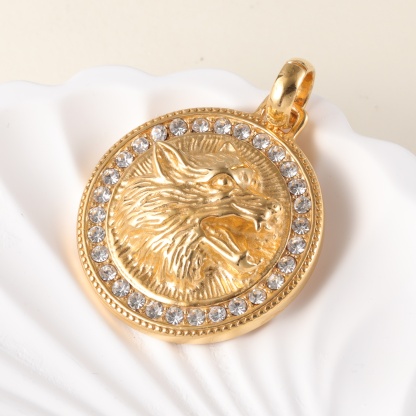24K gold-plated stainless steel pendant, non-allergenic and non-fading-JinBaoJewerly