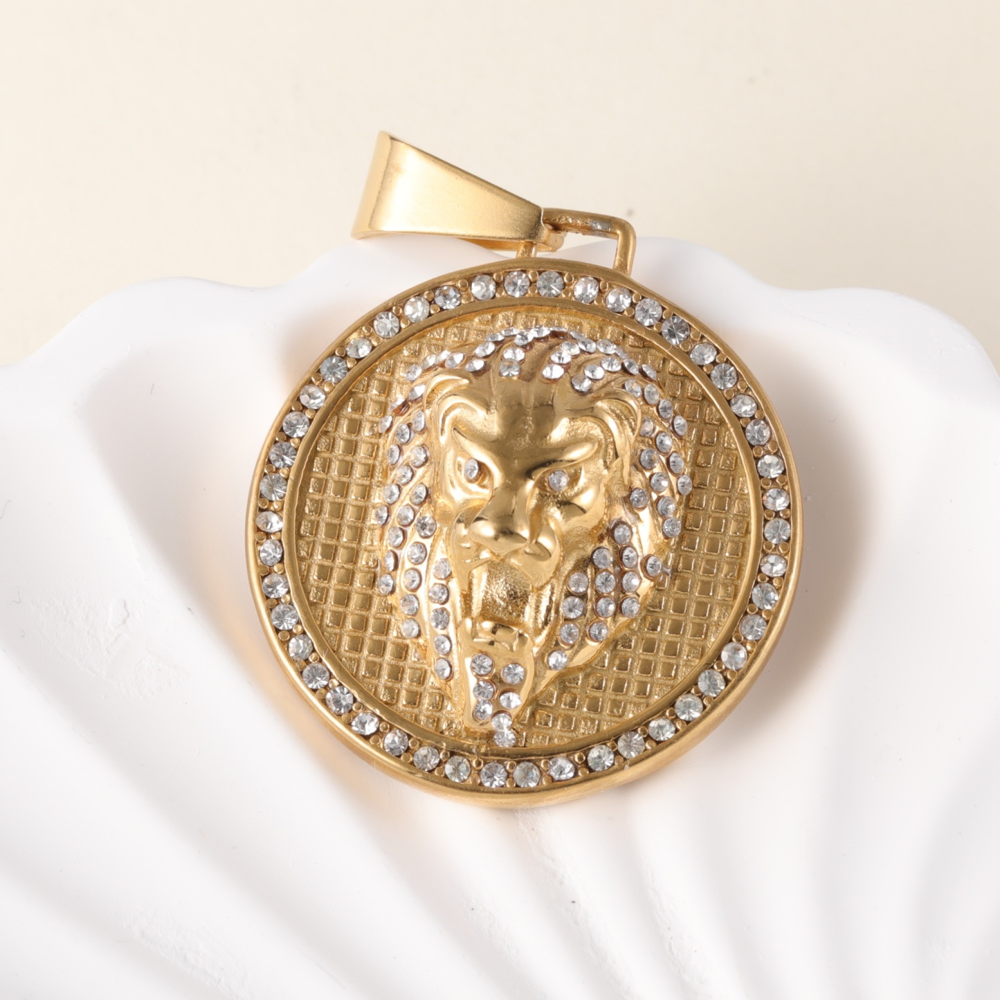 24K gold-plated stainless steel pendant, non-allergenic and non-fading-JinBaoJewerly