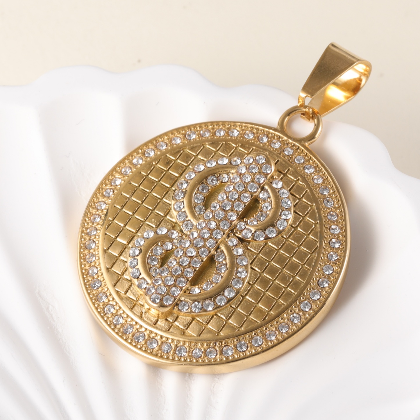 24K gold-plated stainless steel pendant, non-allergenic and non-fading-JinBaoJewerly