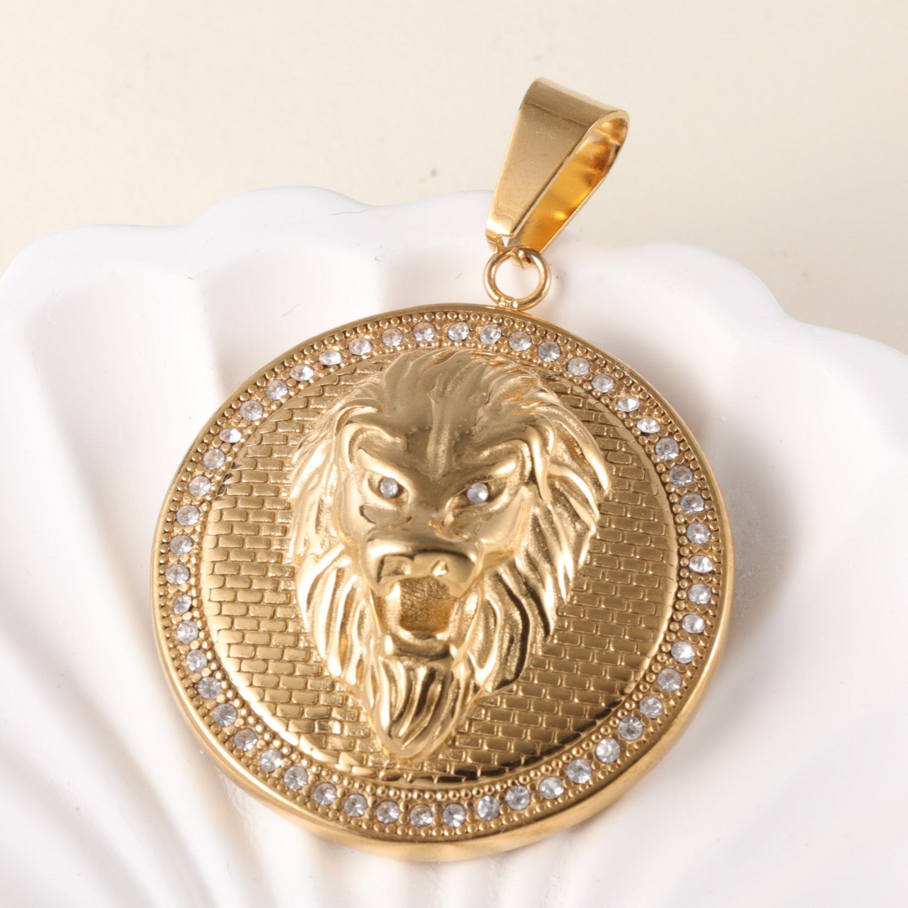 24K gold-plated stainless steel pendant, non-allergenic and non-fading-JinBaoJewerly