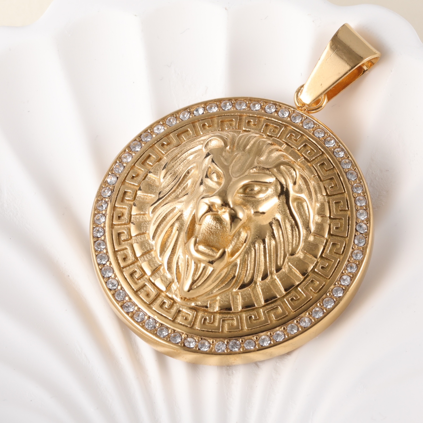 24K gold-plated stainless steel pendant, non-allergenic and non-fading-JinBaoJewerly