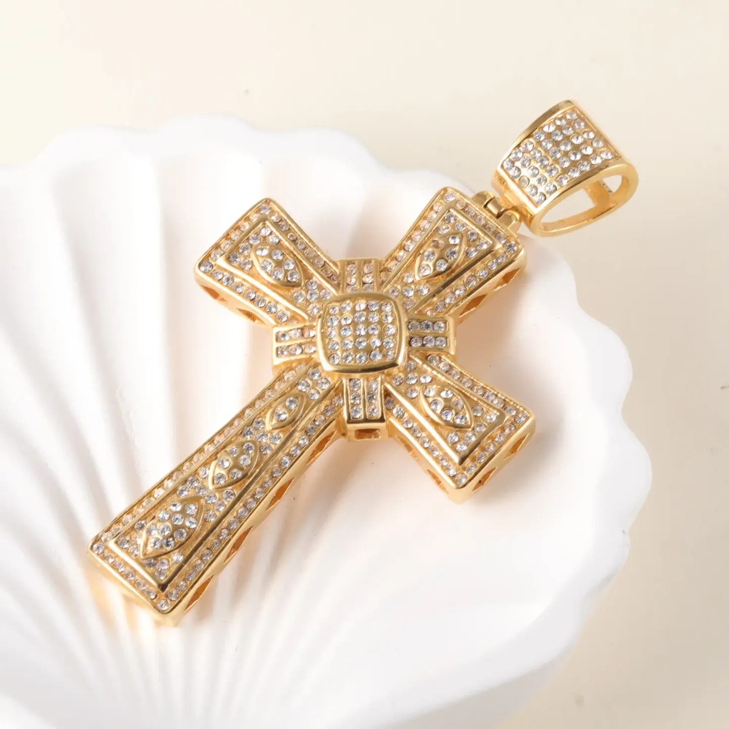 24K gold-plated stainless steel pendant, non-allergenic and non-fading [Series One]-JinBaoJewerly