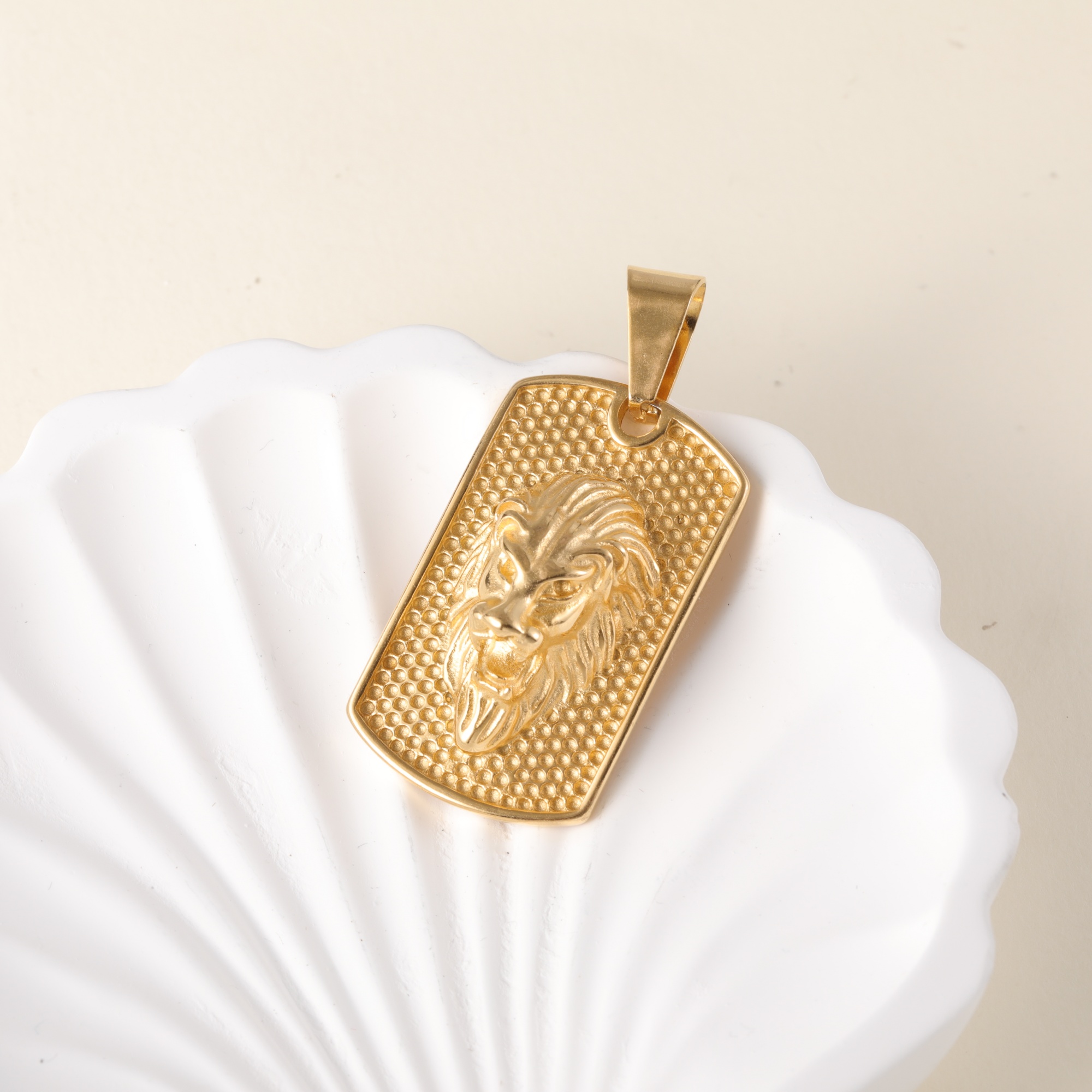 [Golden Lion]24K gold-plated stainless steel pendant, Hip Hop, non-allergenic and non-fading-JinBaoJewerly