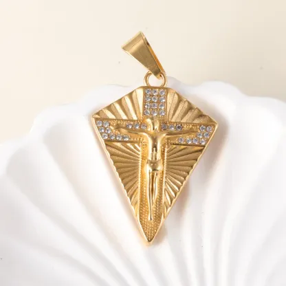 24K gold-plated stainless steel pendant, non-allergenic and non-fading [Series One]-JinBaoJewerly