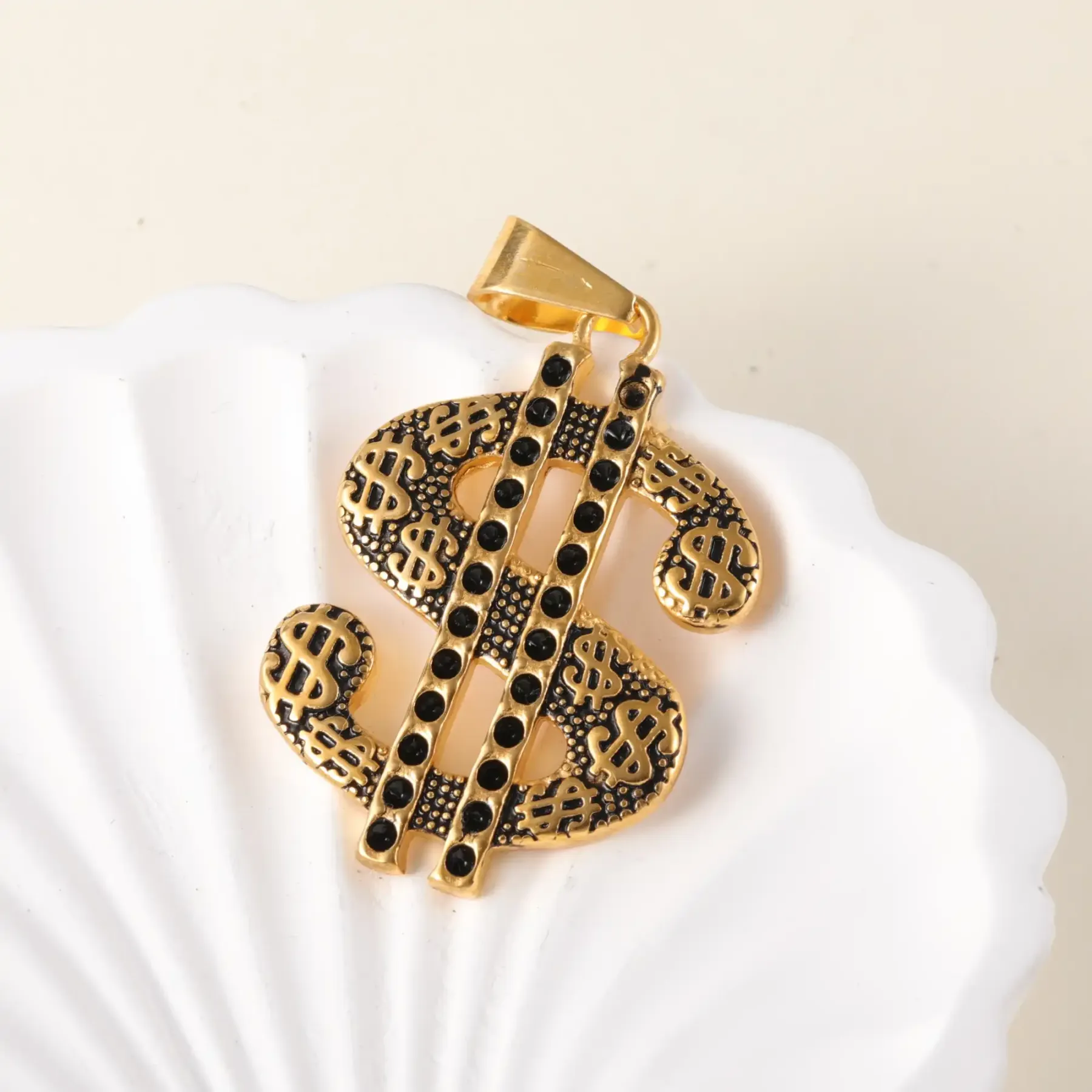 24K gold-plated stainless steel pendant, non-allergenic and non-fading [Series One]-JinBaoJewerly