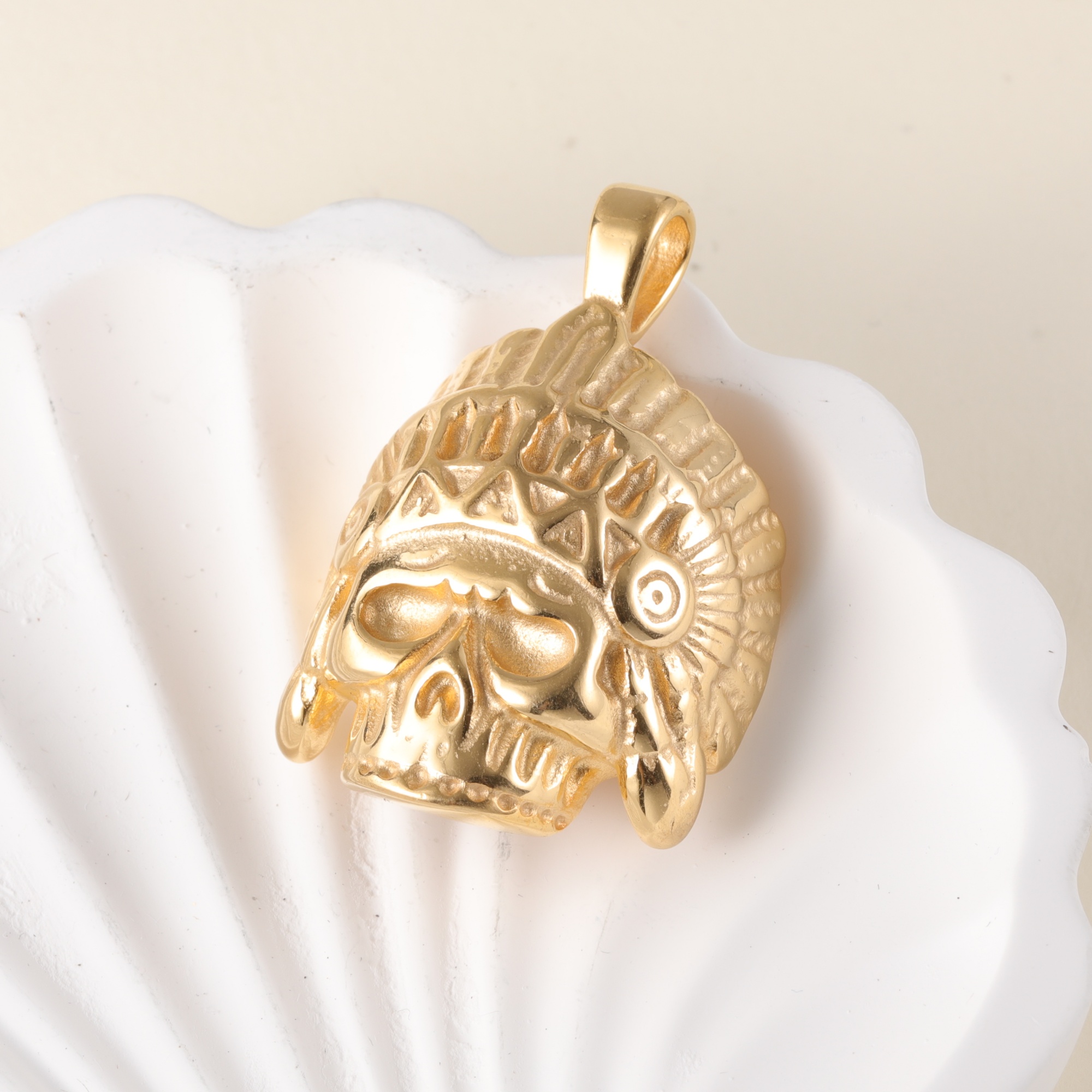 [Golden Lion]24k Gold-Plated Stainless Steel Pendant, Hip Hop, Non-Allergenic And Non-Fading-JinBaoJewerly