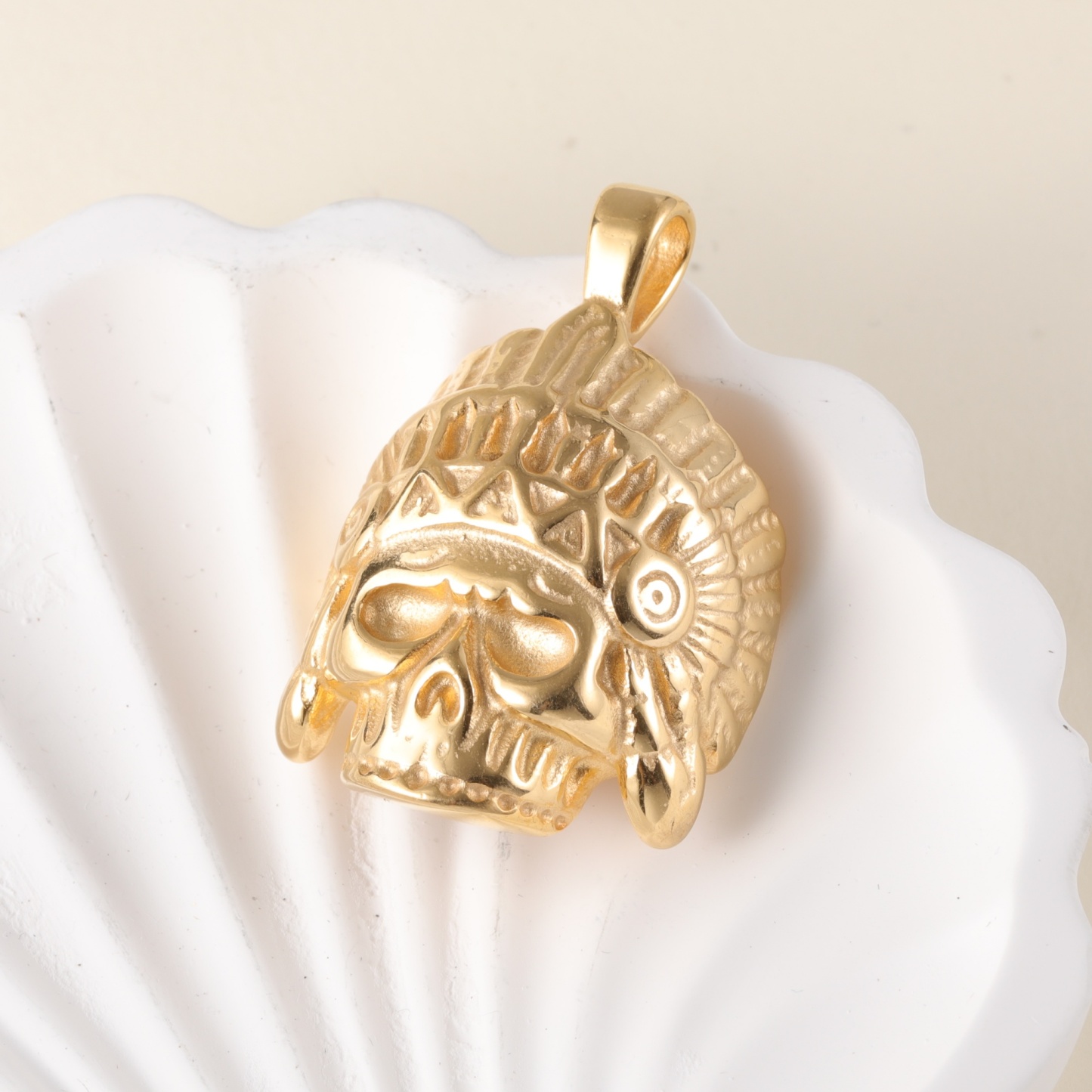 [Golden Lion]24k Gold-Plated Stainless Steel Pendant, Hip Hop, Non-Allergenic And Non-Fading-JinBaoJewerly