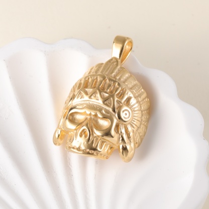 [Golden Lion]24k Gold-Plated Stainless Steel Pendant, Hip Hop, Non-Allergenic And Non-Fading-JinBaoJewerly