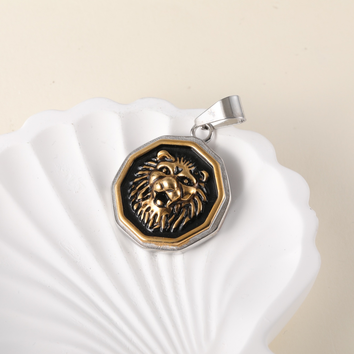 [Evil Lion]24K gold-plated stainless steel pendant, non-allergenic and non-fading-JinBaoJewerly