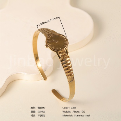 Classic Chain Design 24K Gold PVD Stainless Steel Titanium Women's Bangle-JinBaoJewerly