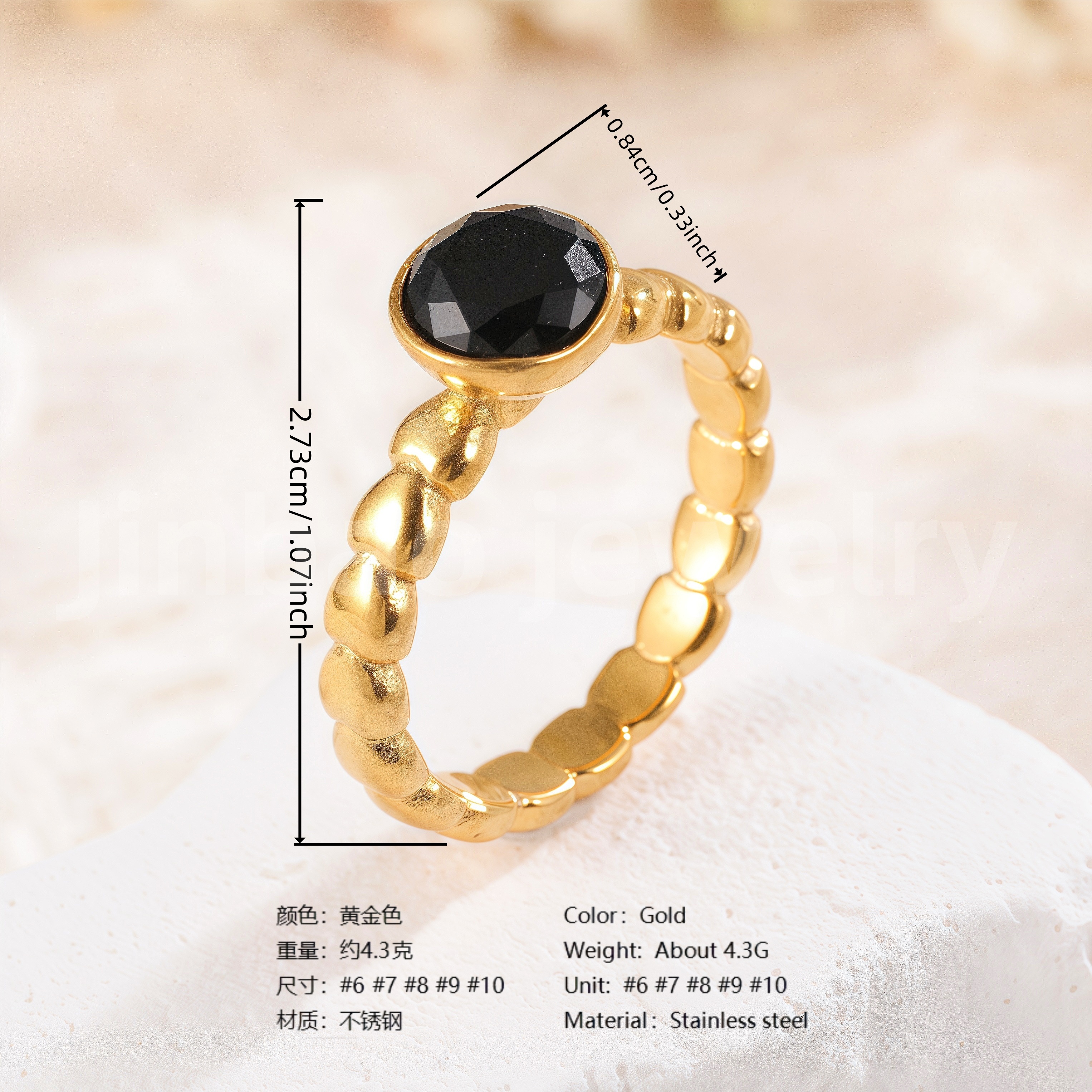 18K Gold Scorpion Stainless Steel Ring for Men, Vintage Carved Style Bold Band, Unique Black Engraved Design Fashion Ring-JINBAOJEWELRY