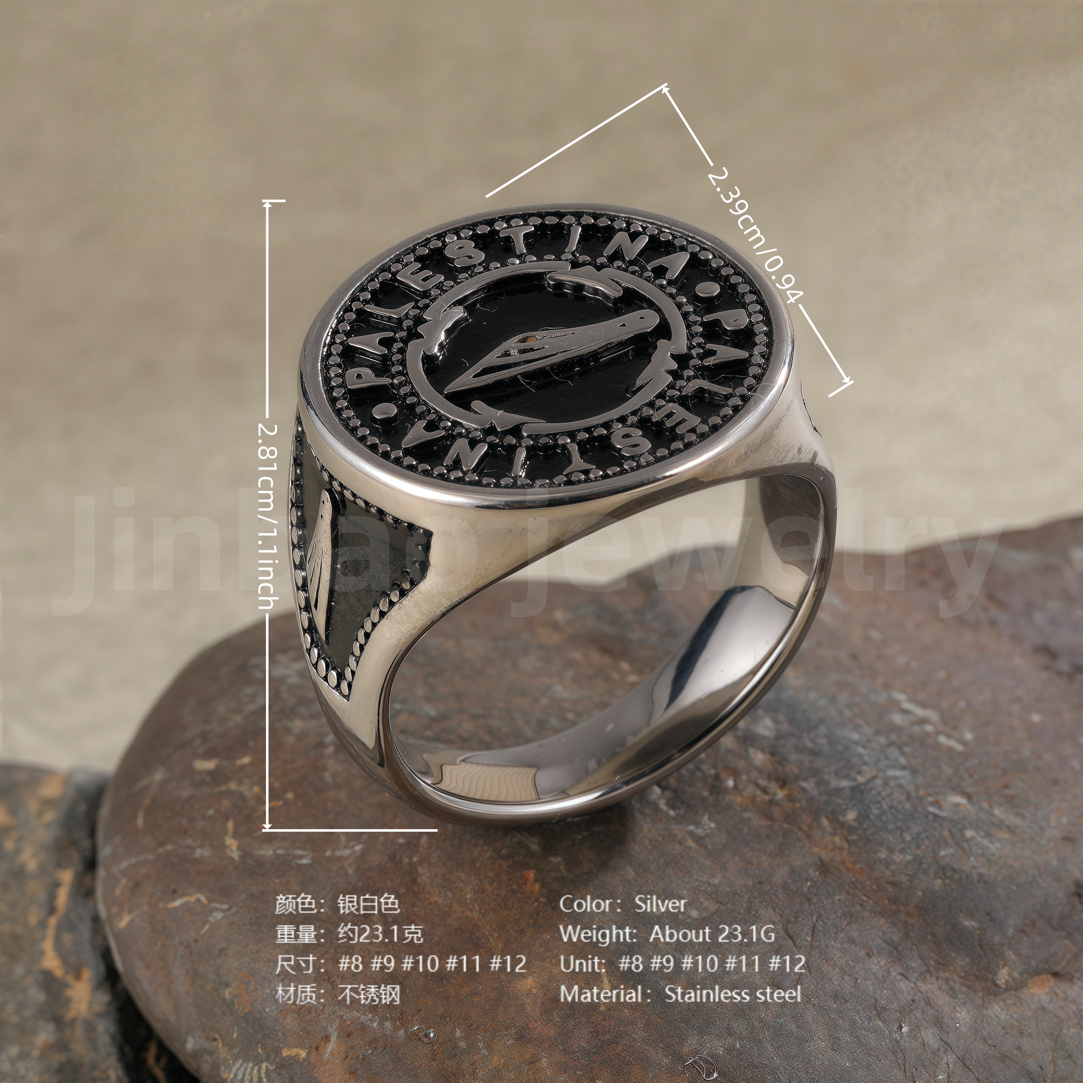 18K Gold Scorpion Stainless Steel Ring for Men, Vintage Carved Style Bold Band, Unique Black Engraved Design Fashion Ring-JINBAOJEWELRY