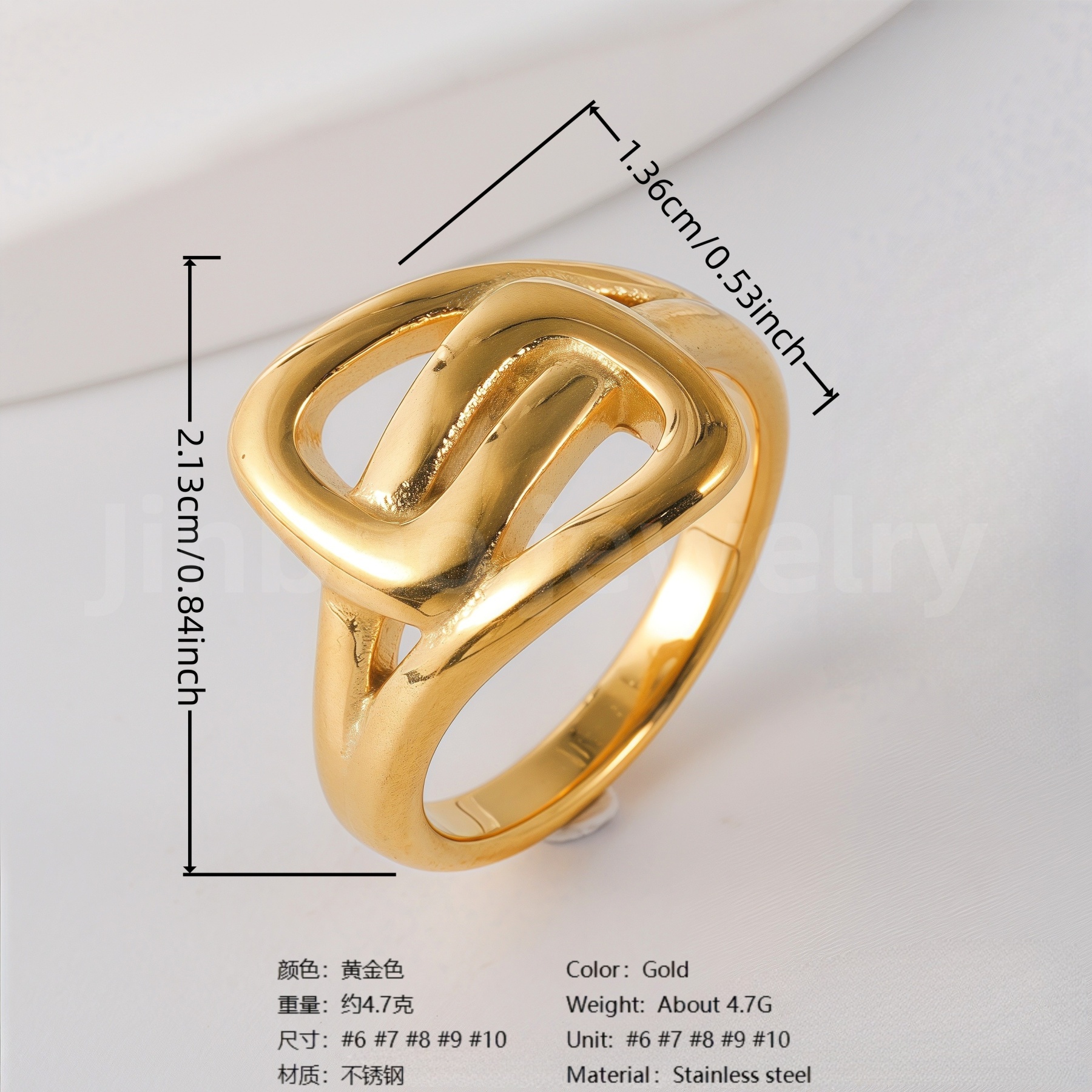 Unique Creative Stainless Steel Elegant & Minimalist Women’s Ring-JinBaoJewerly