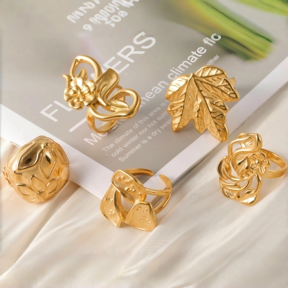 Stylish Natural Design Stainless Steel Women’s Ring-JinBaoJewerly