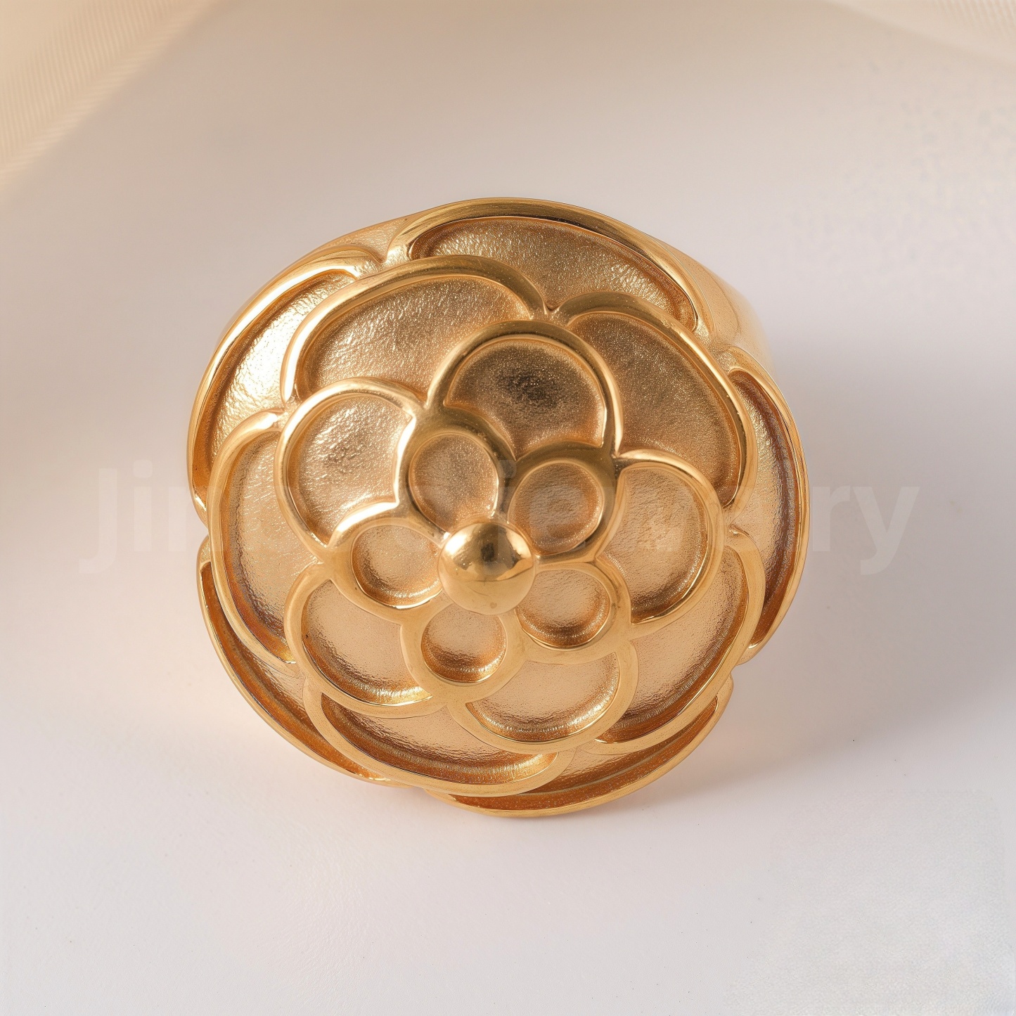 24K Gold-Plating Stainless Steel Fashion Sleek Modern Women’s Ring-JinBaoJewerly