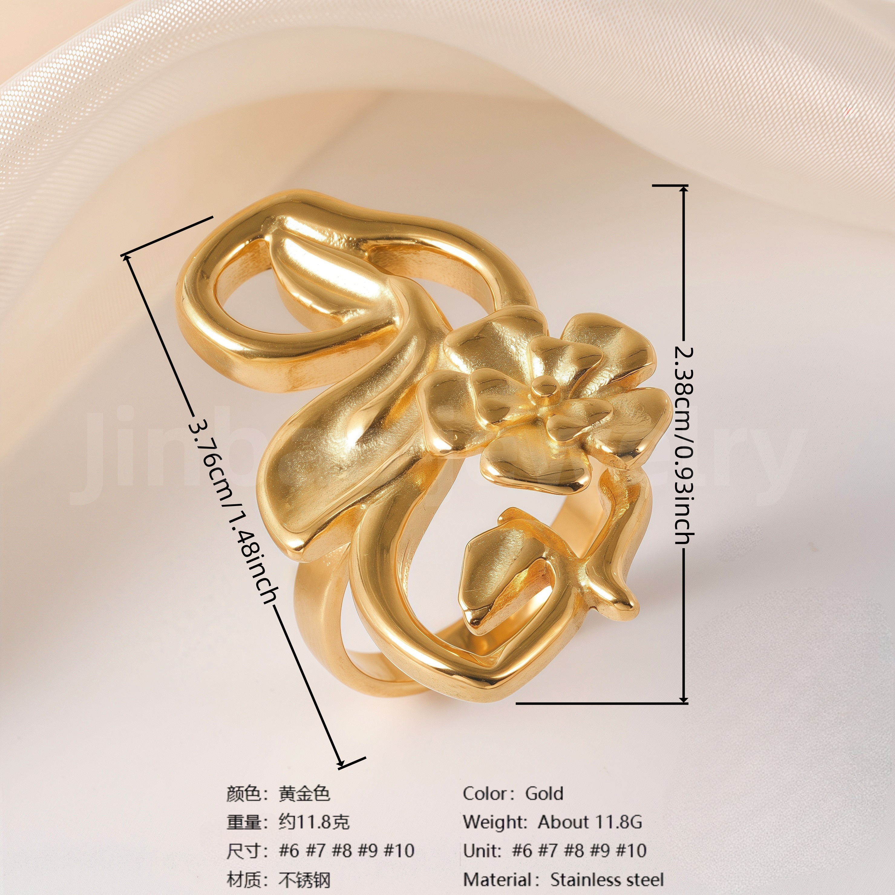 Stylish Natural Design Stainless Steel Women’s Ring-JinBaoJewerly