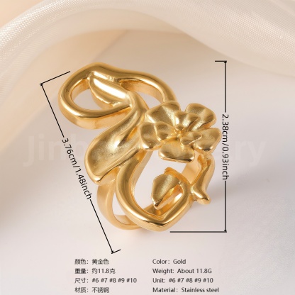 Stylish Natural Design Stainless Steel Women’s Ring-JinBaoJewerly