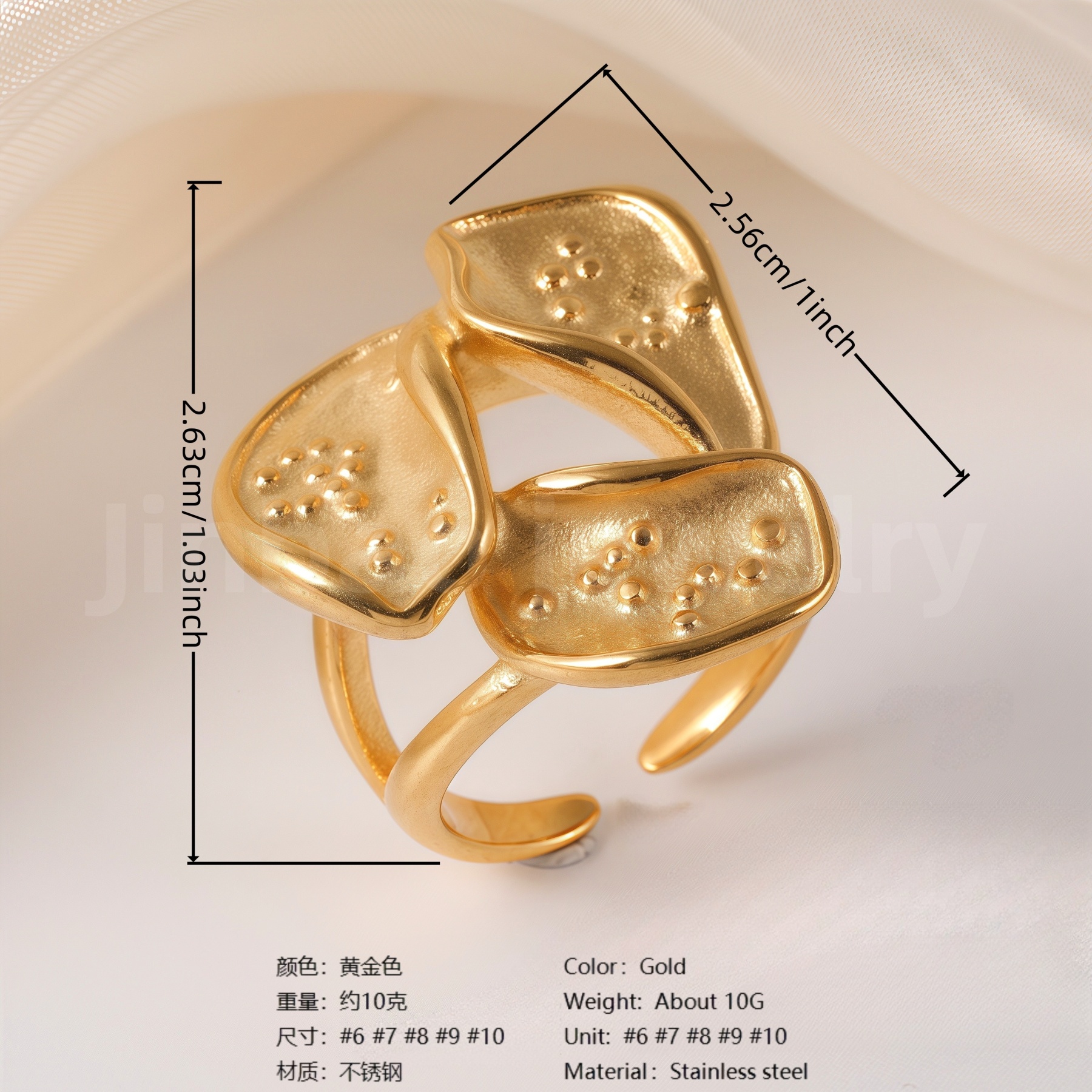 Stylish Natural Design Stainless Steel Women’s Ring-JinBaoJewerly