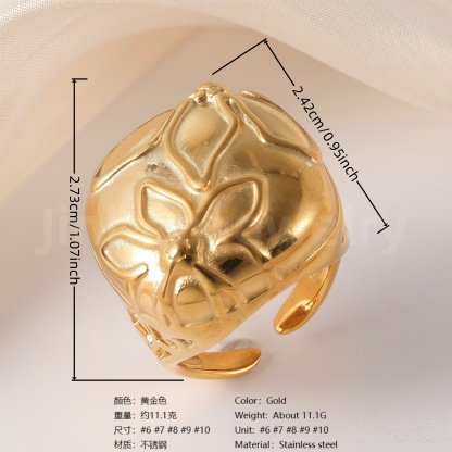 Stylish Natural Design Stainless Steel Women’s Ring-JinBaoJewerly