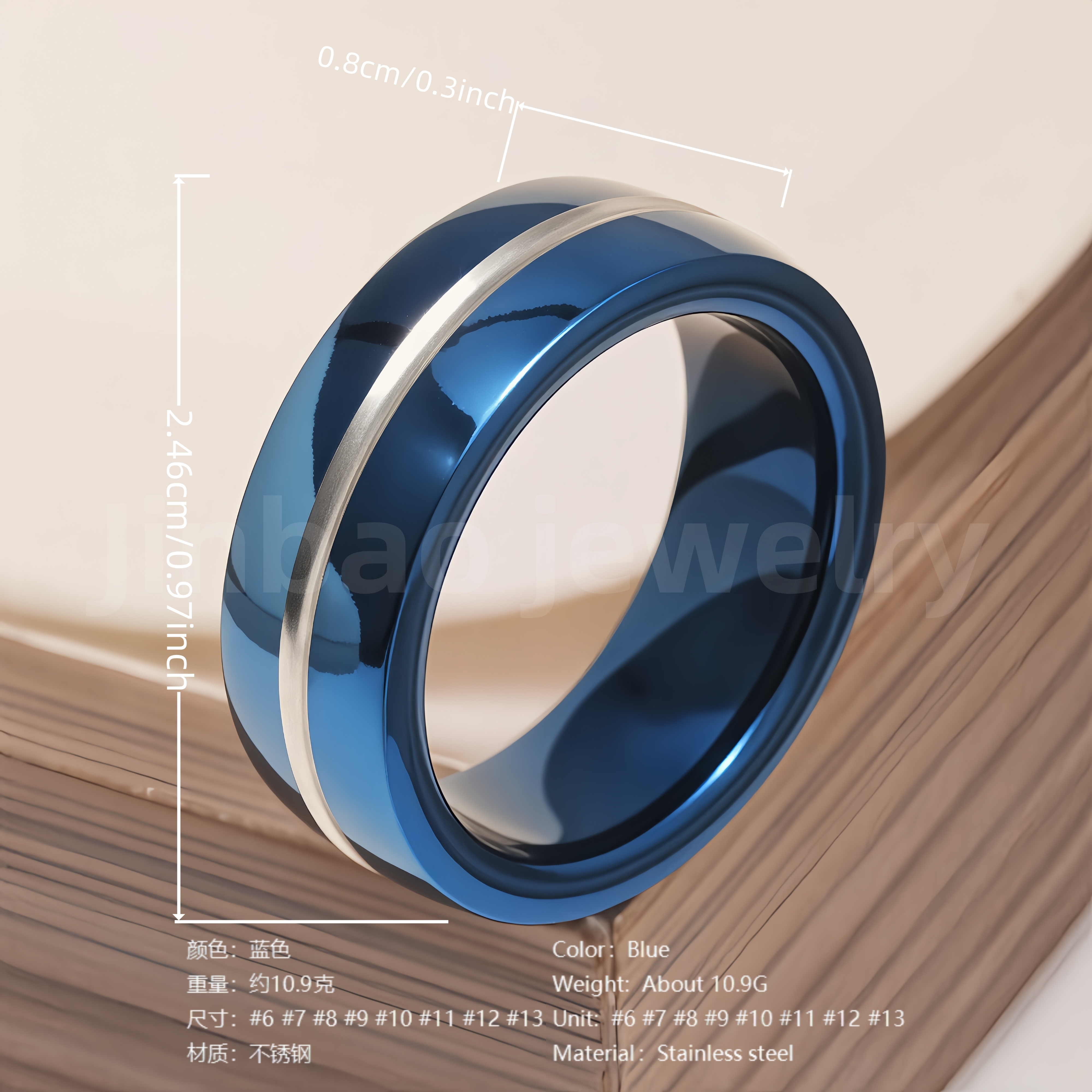 24K Gold PVD Stainless Steel Titanium Vintage Punk Style Men's Ring-JinBaoJewerly