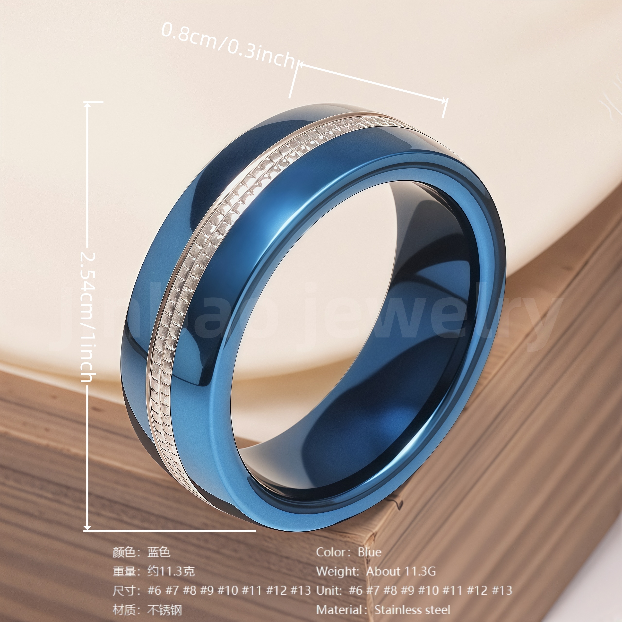 24K Gold PVD Stainless Steel Titanium Vintage Punk Style Men's Ring-JinBaoJewerly