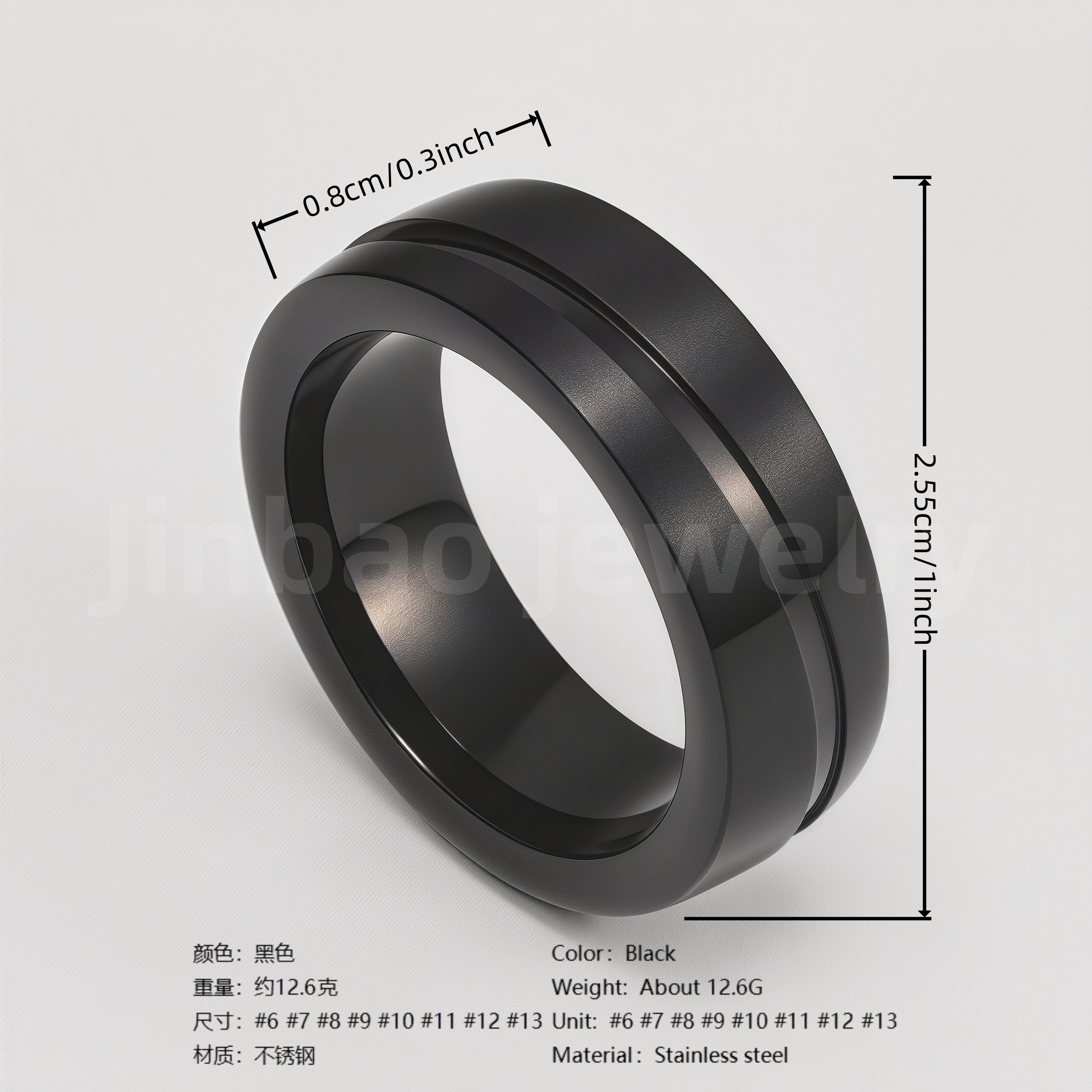 24K Gold PVD Stainless Steel Titanium Vintage Punk Style Men's Ring-JinBaoJewerly