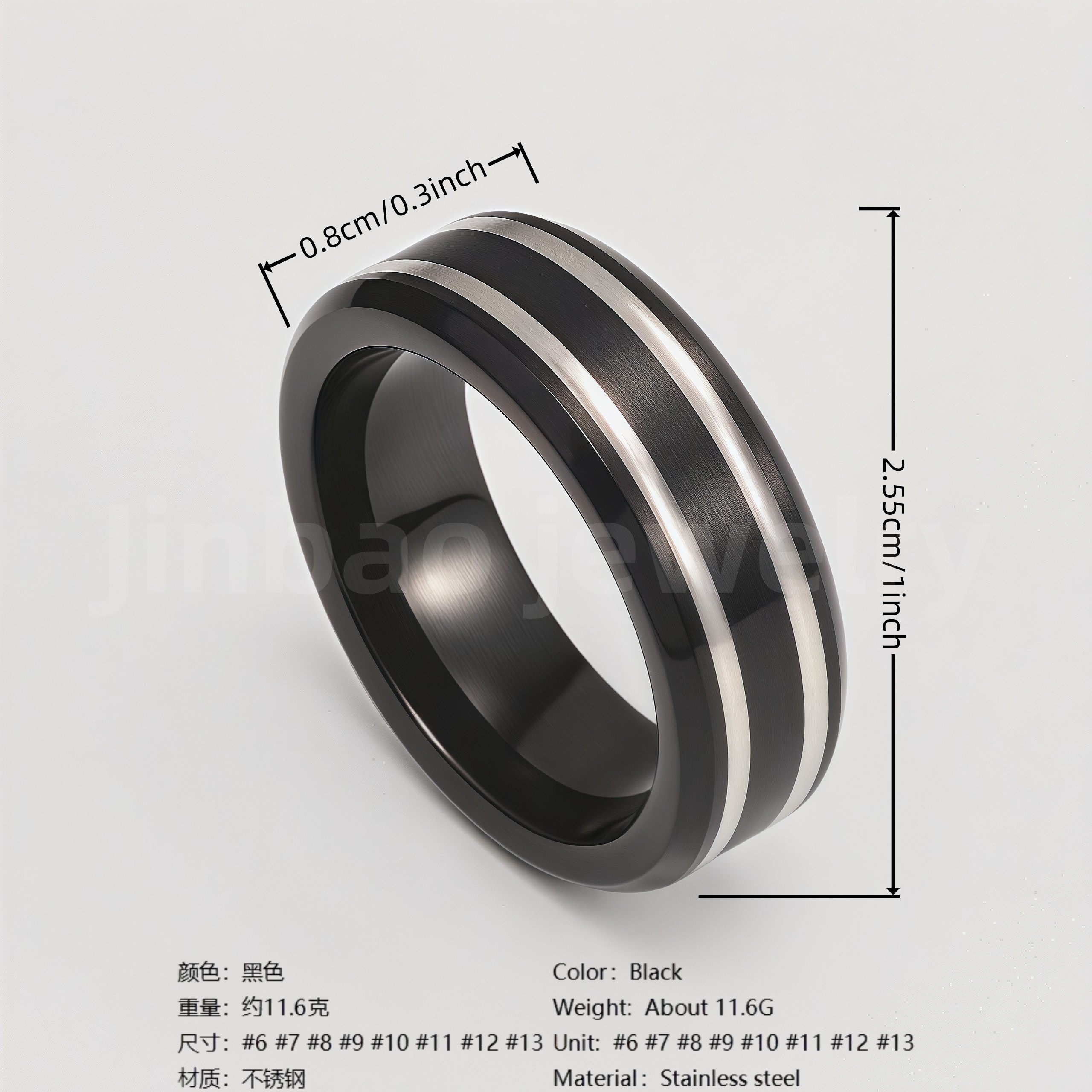 24K Gold PVD Stainless Steel Titanium Vintage Punk Style Men's Ring-JinBaoJewerly