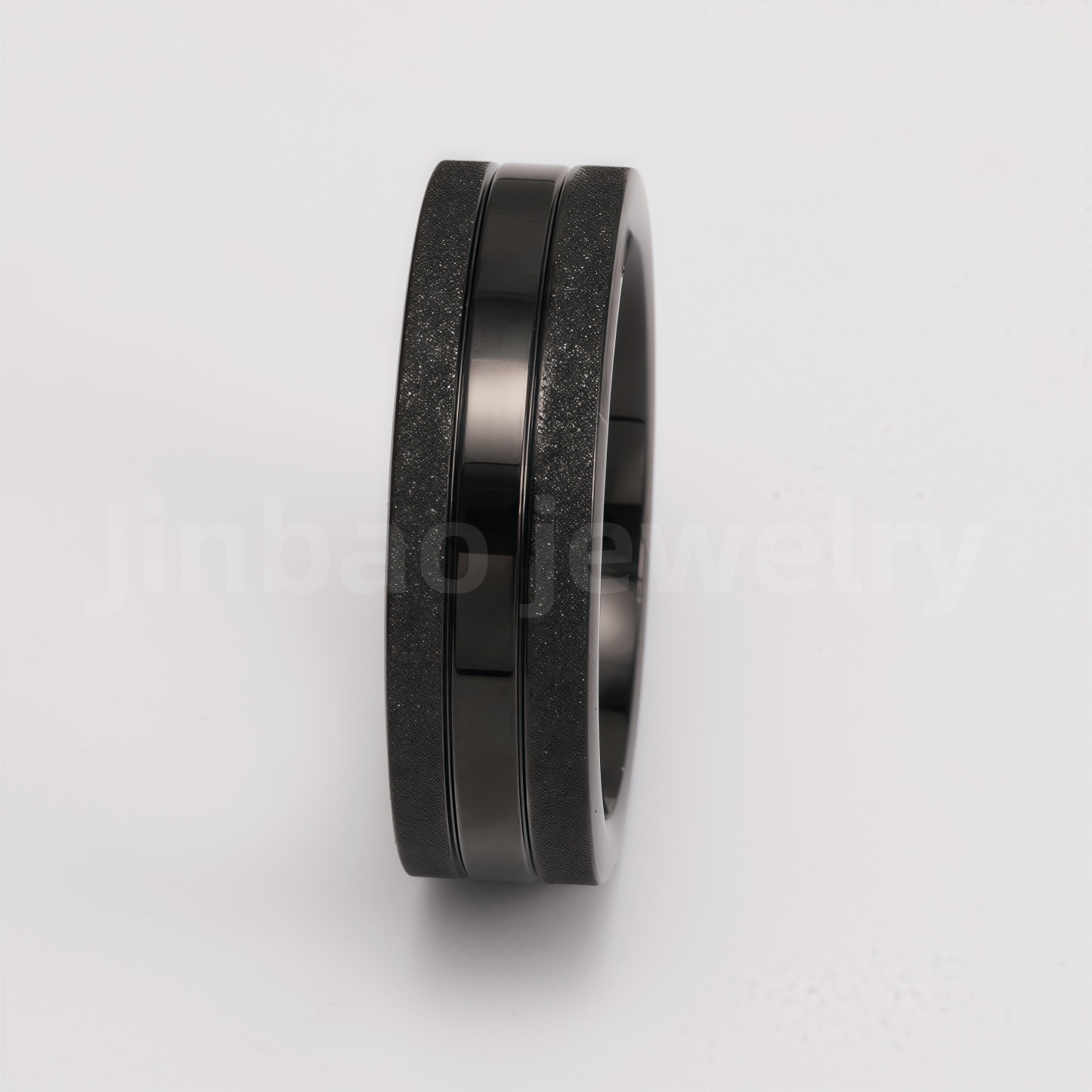 Black Samurai Titanium Steel Hip - hop & Business Style Men's Waterproof Ring 8MM-JinBaoJewerly
