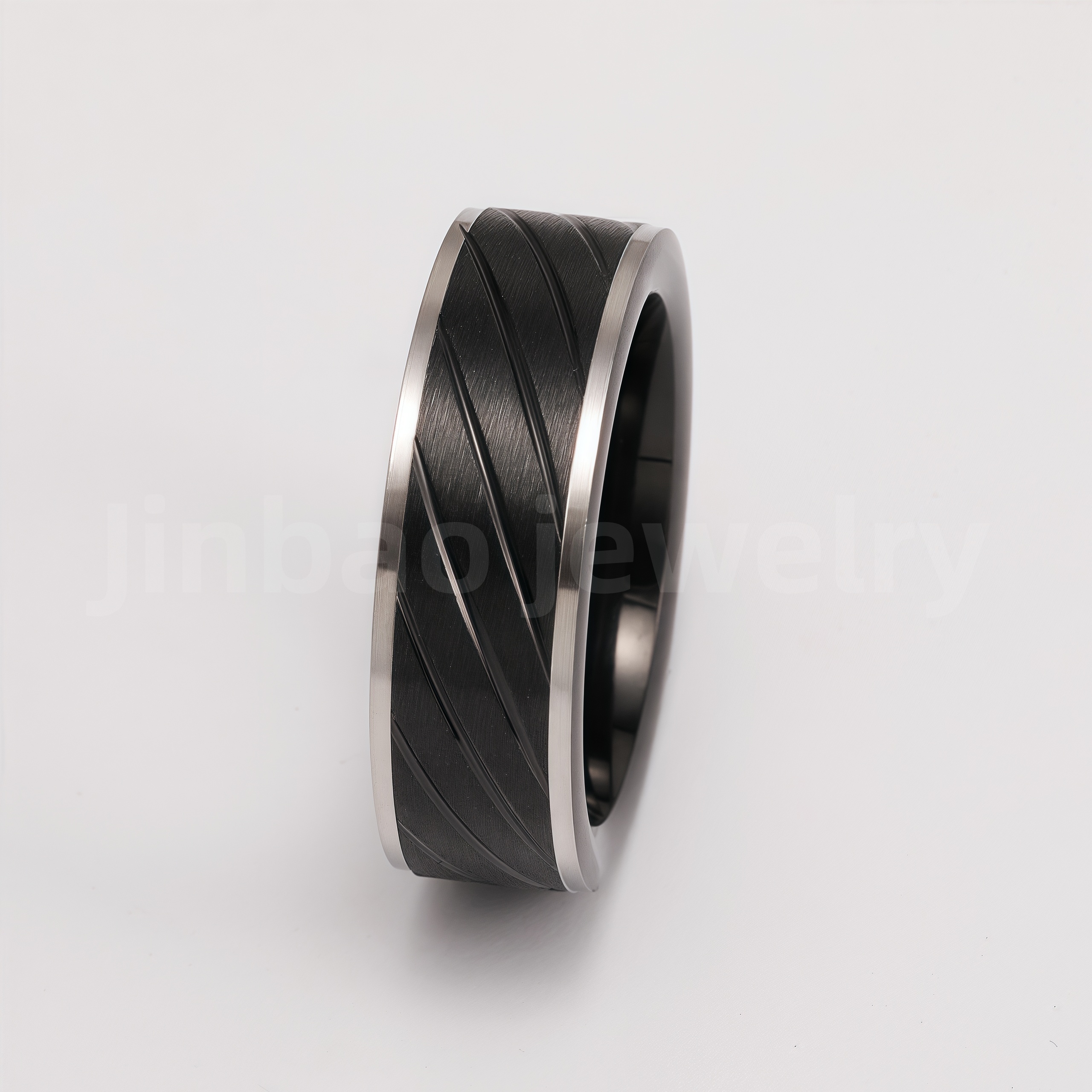Black Samurai Titanium Steel Hip - hop & Business Style Men's Waterproof Ring 8MM-JinBaoJewerly