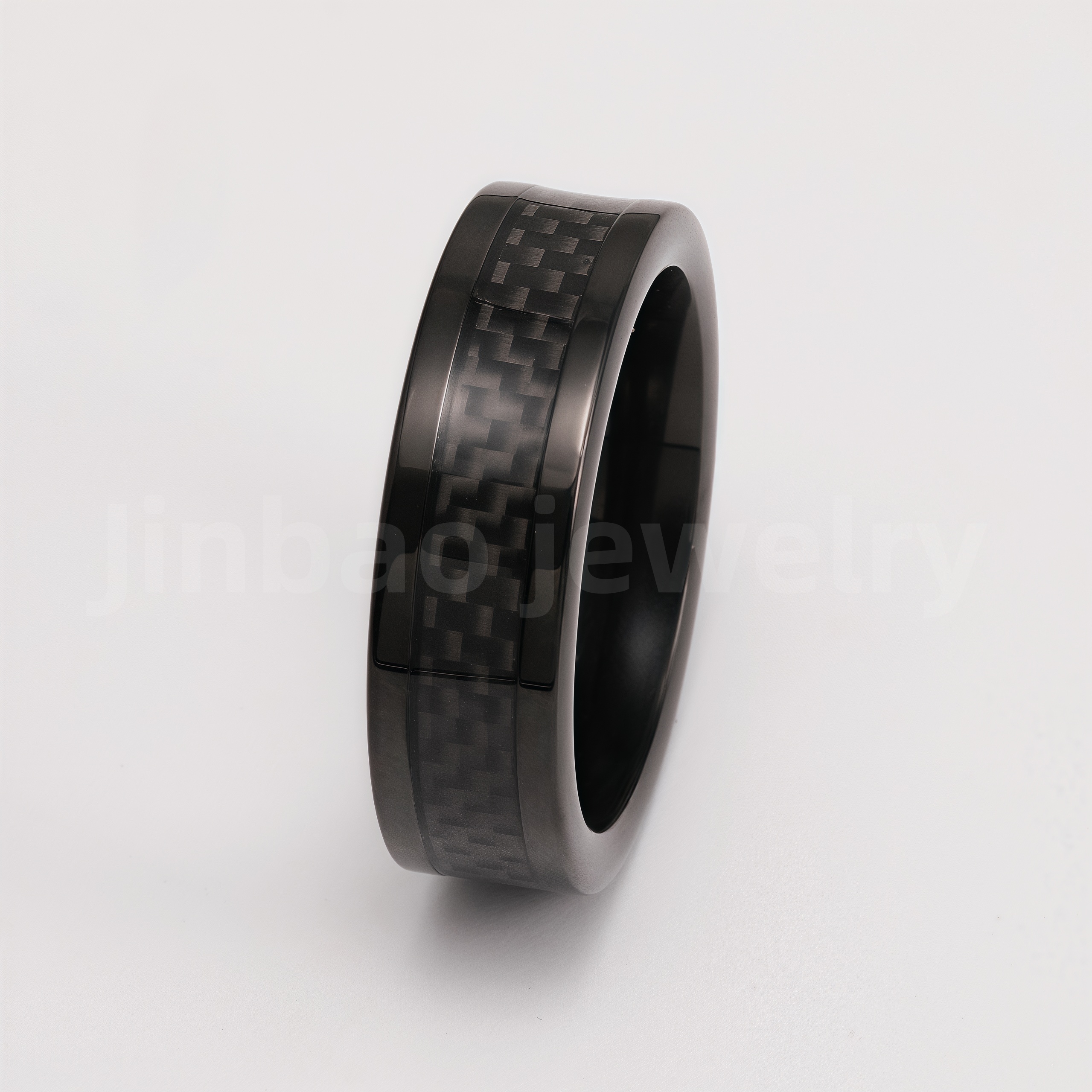 Black Samurai Titanium Steel Hip - hop & Business Style Men's Waterproof Ring 8MM-JinBaoJewerly