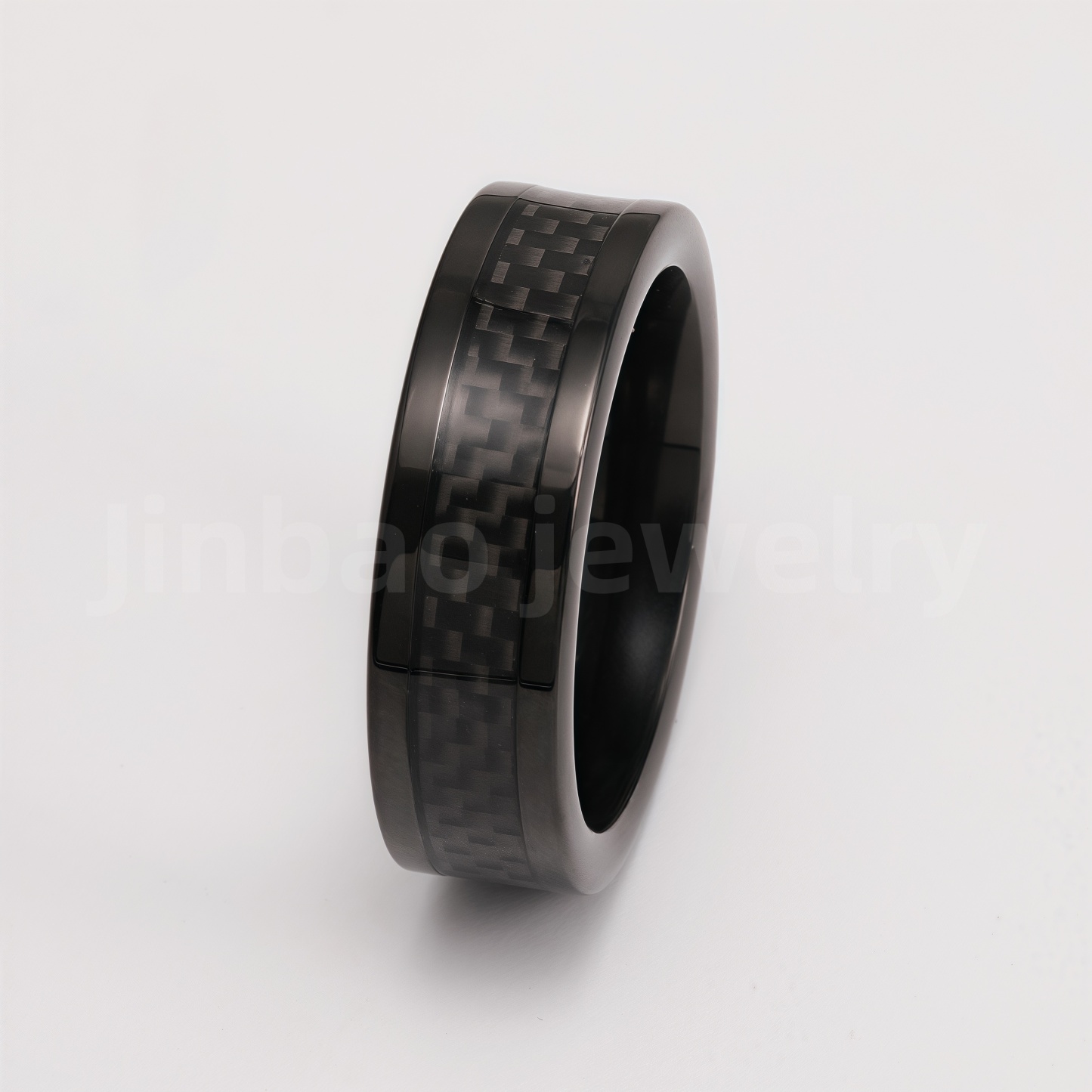 Black Samurai Titanium Steel Hip - hop & Business Style Men's Waterproof Ring 8MM-JinBaoJewerly