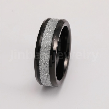 Black Samurai Titanium Steel Hip - hop & Business Style Men's Waterproof Ring 8MM-JinBaoJewerly