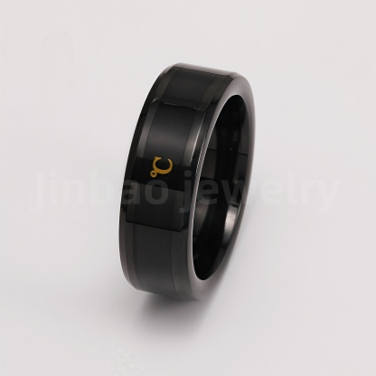 Black Samurai Titanium Steel Hip - hop & Business Style Men's Waterproof Ring 8MM-JinBaoJewerly