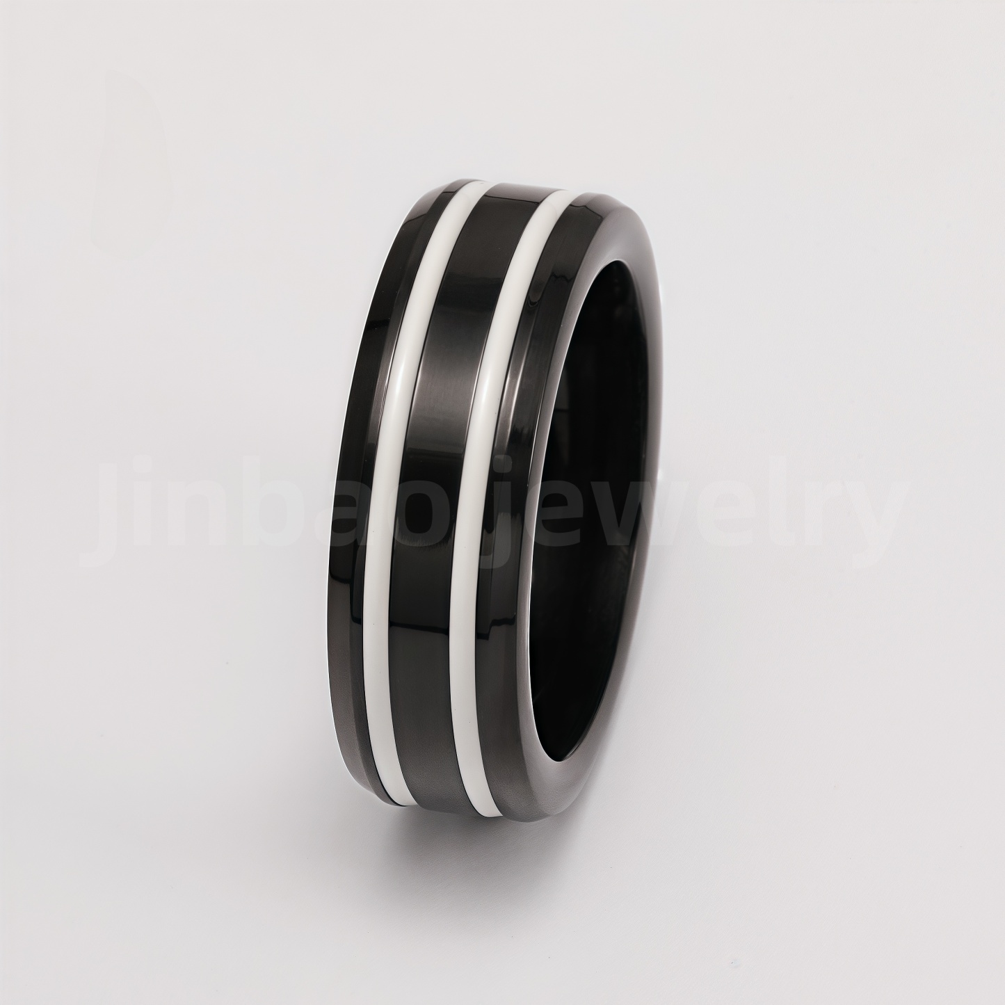 Black Samurai Titanium Steel Hip - hop & Business Style Men's Waterproof Ring 8MM-JinBaoJewerly