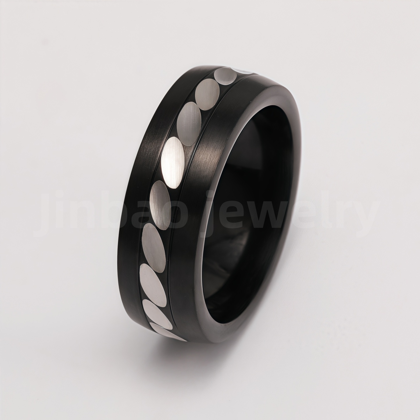 Black Samurai Titanium Steel Hip - hop & Business Style Men's Waterproof Ring 8MM-JinBaoJewerly