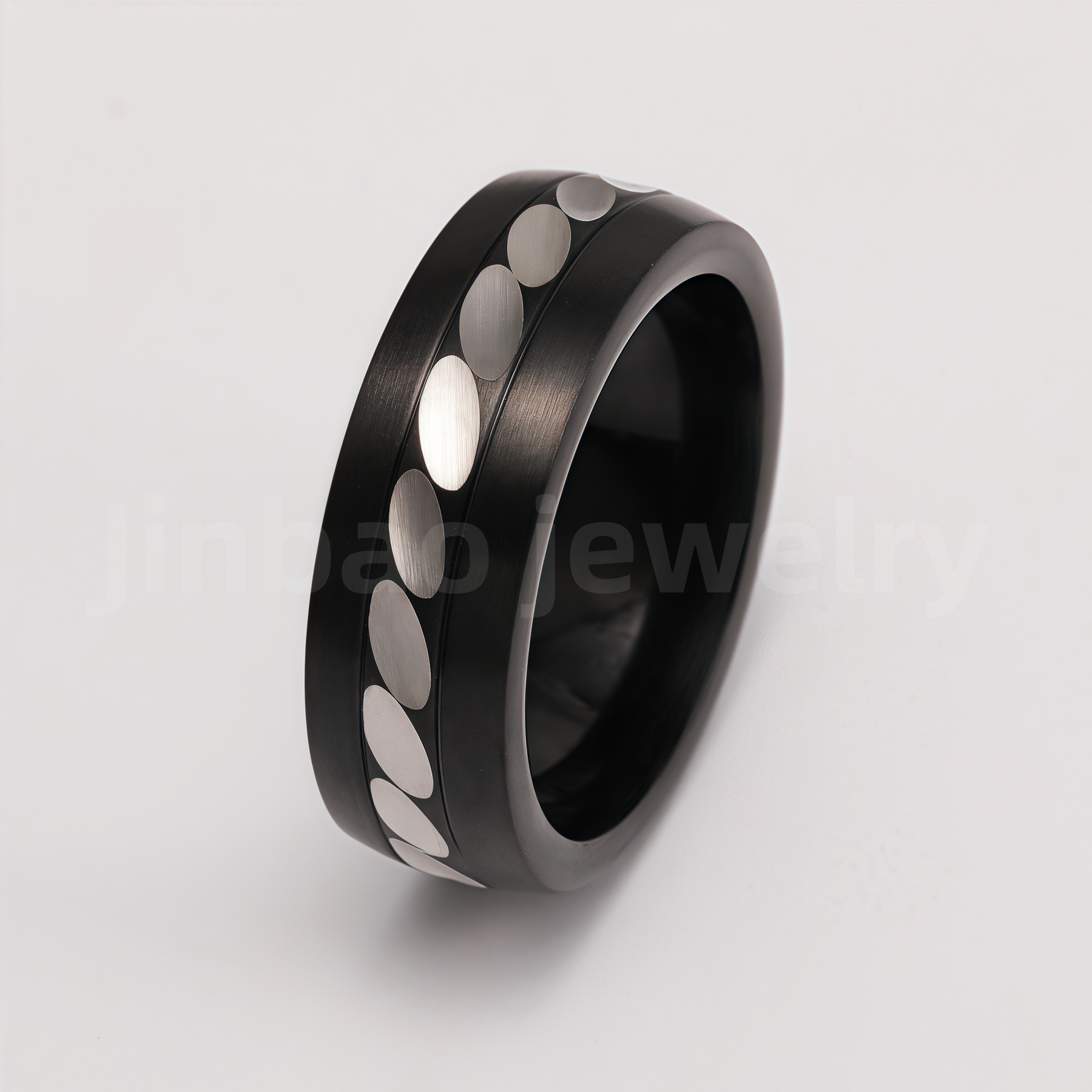 Black Samurai Titanium Steel Hip - hop & Business Style Men's Waterproof Ring 8MM-JinBaoJewerly