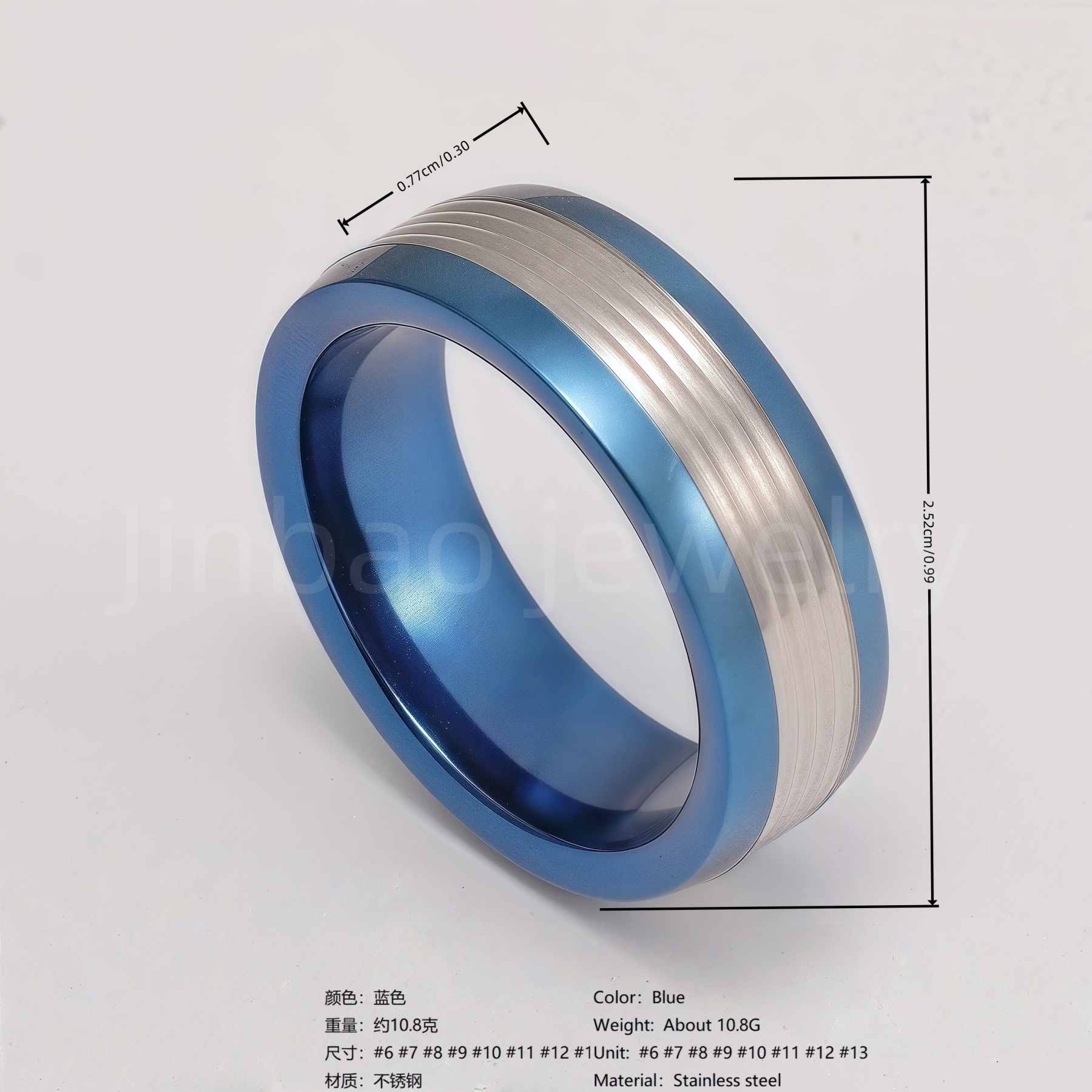 Men's Stainless Steel Ring - Classic Black & Silver Stripes Design, Hypoallergenic Daily Wear Fashion Jewelry-JinBaoJewerly