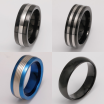 Men's Stainless Steel Ring - Classic Black & Silver Stripes Design, Hypoallergenic Daily Wear Fashion Jewelry-JinBaoJewerly