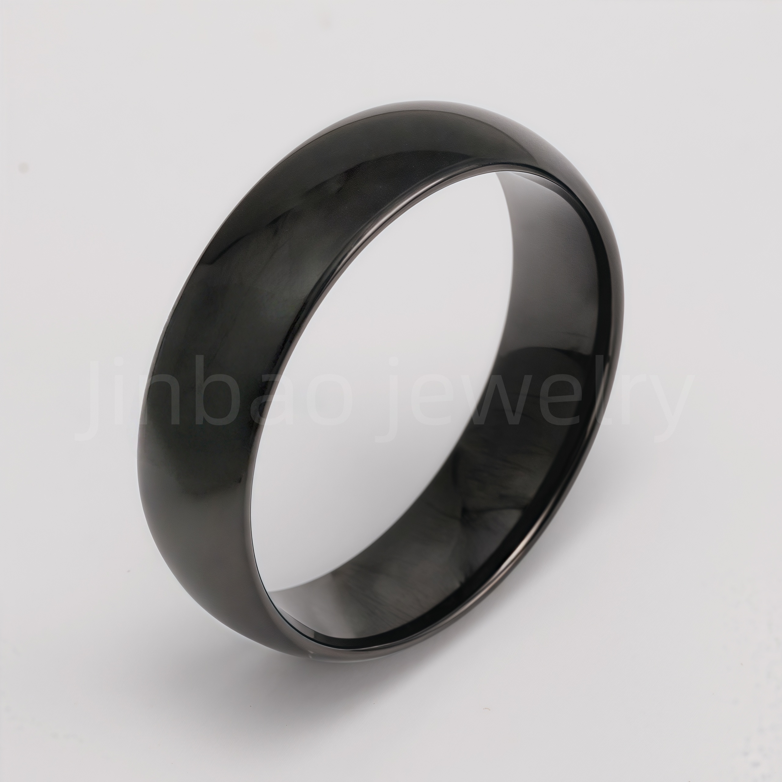 Men's Stainless Steel Ring - Classic Black & Silver Stripes Design, Hypoallergenic Daily Wear Fashion Jewelry-JinBaoJewerly