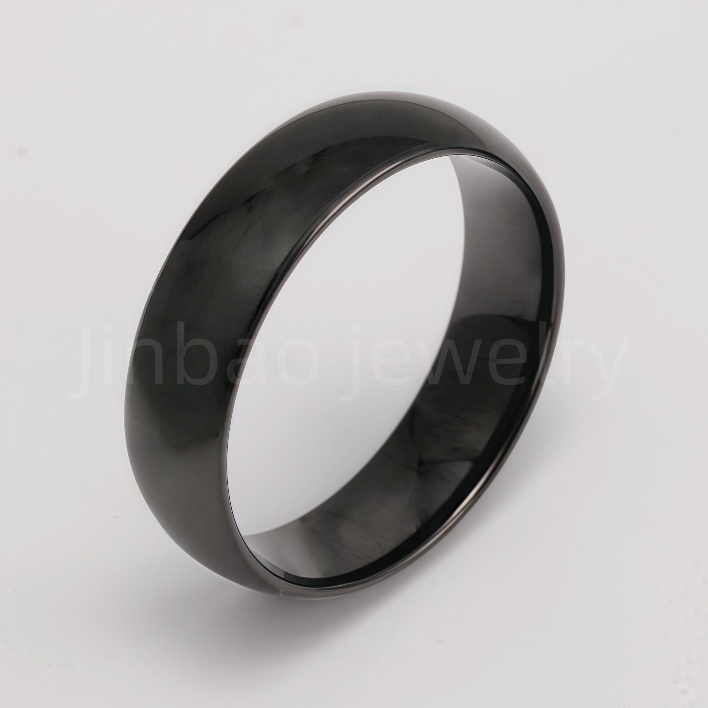 Men's Stainless Steel Ring - Classic Black & Silver Stripes Design, Hypoallergenic Daily Wear Fashion Jewelry-JinBaoJewerly
