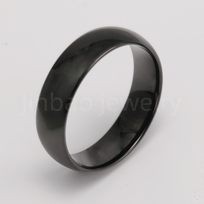 Men's Stainless Steel Ring - Classic Black & Silver Stripes Design, Hypoallergenic Daily Wear Fashion Jewelry-JinBaoJewerly